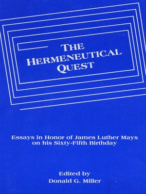 cover image of The Hermeneutical Quest